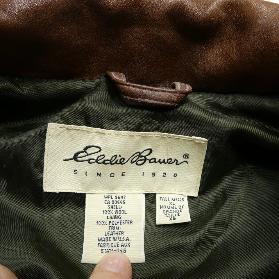 Gabardina de tweed de lana Eddie Bauer de colección talla 2XLT alta verde espiga Foto 2 de 4