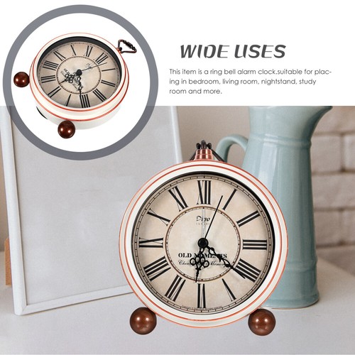 Sveglia Non Ticchetta Retrò Sveglia Scrivania Orologio Analogico Vintage Sveglia - Foto 9 di 12