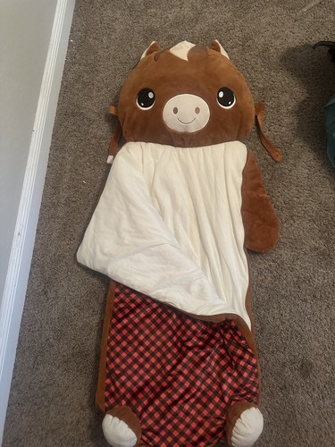 kids sleeping bag with Farm Animal Pillow. - Picture 2 of 3