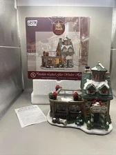 Rare Enchanted Forest Christmas Village Glass Window House "Flower Shop" W/ Box
