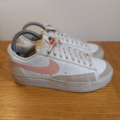 Nike Blazer Platform Low White Pink Glaze UK Size 5 Sneaker Schuhe Sneaker Gebraucht