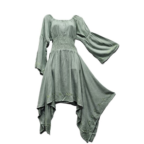 Tunic Blouse Long Sleeve Medieval Renaissance Slimming One Size 8 10 12 16 18 20 - Picture 21 of 44
