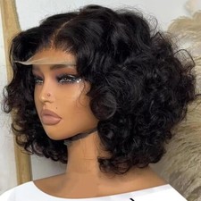250 13x6 Body Wave Bob Wig 13x4 HD Short Bob Wig Lace Front Human Hair Wigs