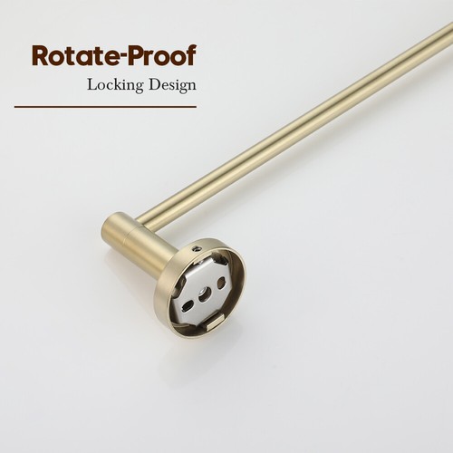 Decaura Brushed Gold Toilet Roll Holder Towel Rails Robe Hooks Stainless Steel - Picture 13 of 35
