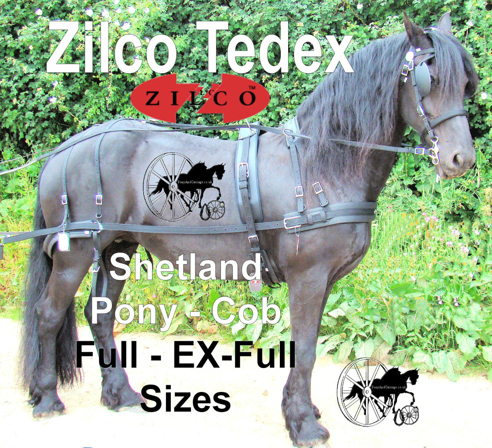 Zilco Classic Pair Horse Driving Harness, Horse Size, Black and Brown -  5644-4 - GOOD APPLE EQUINE