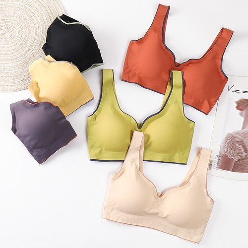 Wirefree Bras Ice Silk Seamless Underwear Brassiere Stretch Beauty Back Bralette - Picture 5 of 28