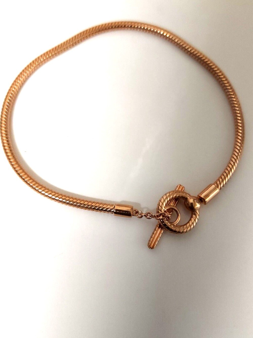 NEW ™PANDORA MOMENTS T-BAR SNAKE CHAIN BRACELET #589087C00