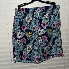 Crown  Ivy Swim Trunks Kids L Shorts Hibiscus Flowers Drawstring Large