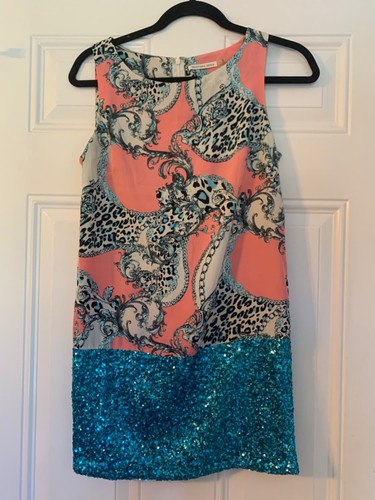 Mustard Seed Dress Geometric With Sparkly Sequined Bottom Size Small