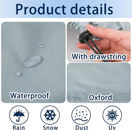 2PCS Gray RV AC Cover, Winter Dustproof Roof Top AC Cover with Drawstring - Picture 8 of 8
