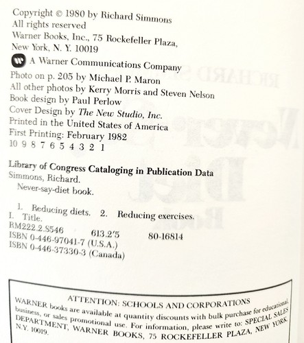 1980 Richard Simmons Never Say Diet Book 1st Paperback Edition Health C84 - Picture 3 of 5