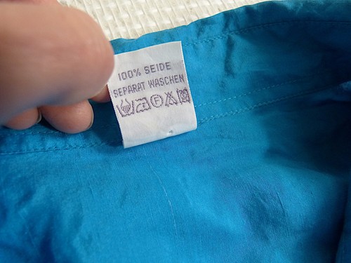Pura Seta Klassische vintage Bluse Hemd aus reiner Seide blau L 40 - Bild 3 von 5