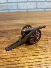 Vintage Arcade Cast Iron Civil War Cannon 4.25" Toy Nickel Plated Barrel