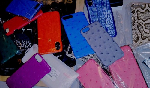 CASE FINGER STRIP alligator Leather, Bleu Outremer,Promo50% - Photo 3 sur 7