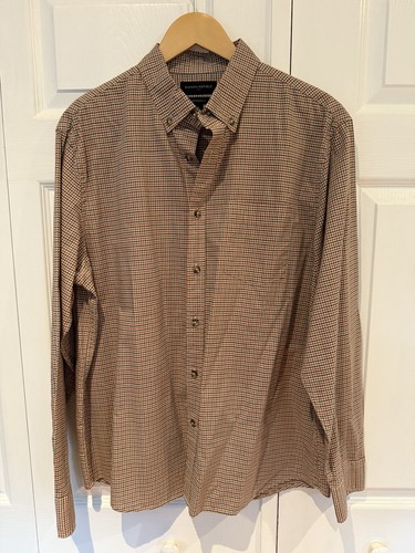 Neu mit Etikett Banana Republic Größe Large langärmliges Gingham-Muster ungesteppt Knopfleiste