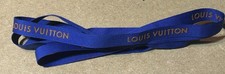 46  Length X 1/2" Designer Louis Vuitton Blue Gift Ribbon w/Gold Logo Authentic