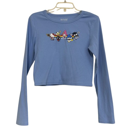 Sanrio Mädchen T-Shirt XL Blau Cropped Stretch Hello Kitty And Friends Aeropostale
