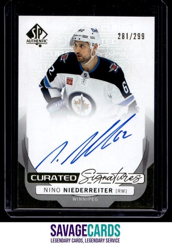 2024-25 SPA Curated Signatures Auto Nino Niederreiter /299 #SPC-NN Winnipeg Jets