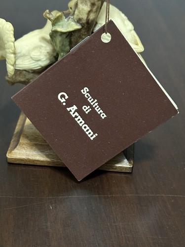 70er Vintage G. Armani Italy Capodimonte Drei Tauben im Baum Skulptur Neuwertig - Bild 10 von 15