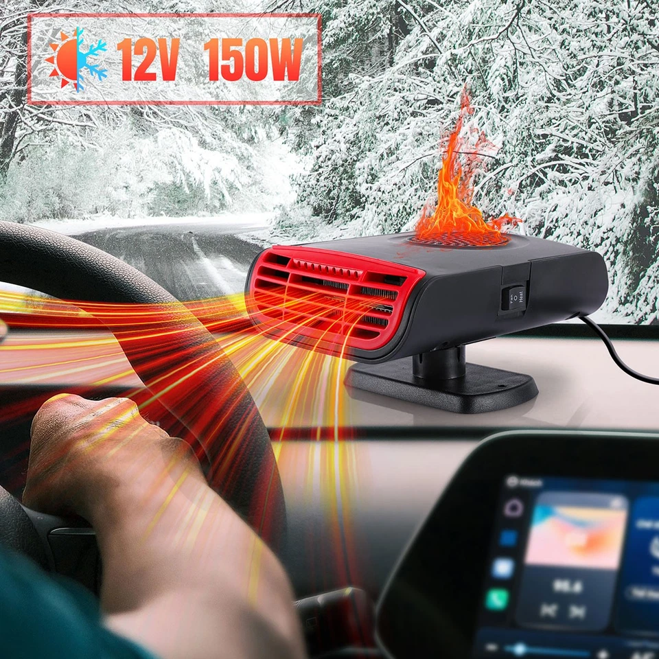 Ventilador Calentador Coche 150W 12V Calefacción Automática Desempañamiento Rápido Calefacción Purificador de Aire para Coche Foto 4 de 4