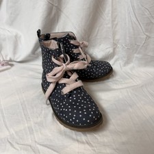 Cat Jack Girls Giovanna Lace-Up Zipper Combat Boots Gray SIZE 12