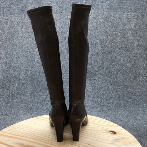 Cole Haan Boots Womens 10.5 B Tall Over The Knee High Brown Leather Heels D28505 - Picture 11 of 20