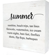 Summer Sunshine Beach Wood Box Sign Home Decor Rustic Wooden Summer02