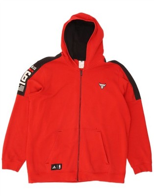 Adidas Herren Chicago Bulls Graphic Zip Hoodie Pullover 2XL Rot Colourblock CP03