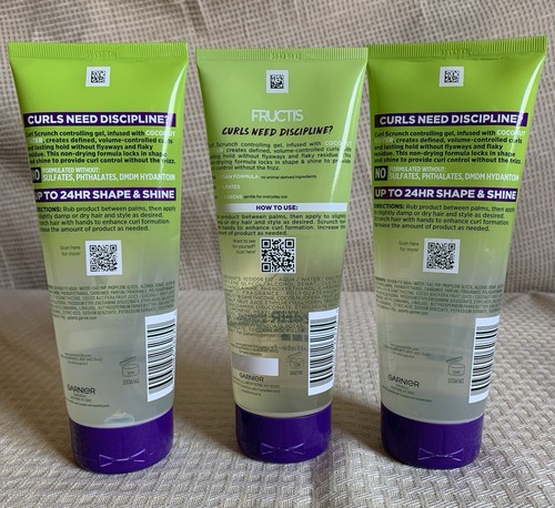 3x Garnier Fructis Style Locken Scrunch Gel 6,8 Unzen bis zu 24 Stunden Form & Glanz - Bild 3 von 5
