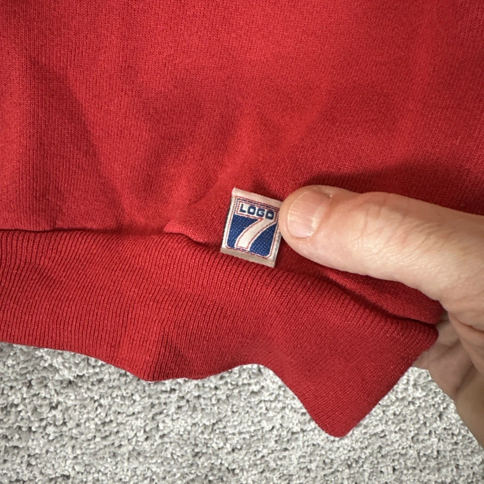 Sudadera De Colección Chicago Blackhawks Hombres XL Roja Gráfica Cuello Redondo Logo 7 Hecha en EE. UU. Foto 4 de 4