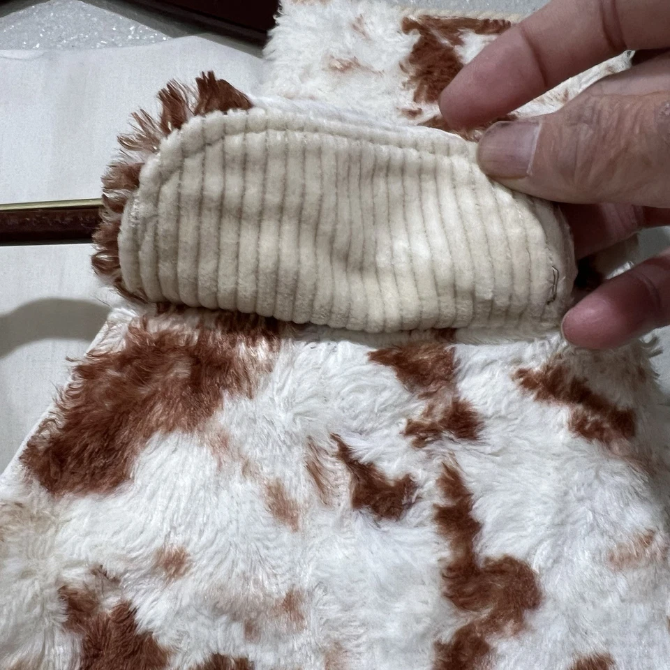 Colete de veludo marrom com estampa de vaca anos 80 vintage sem etiquetas pele sintética faroeste rodeio cowboy - Imagem 3 de 4