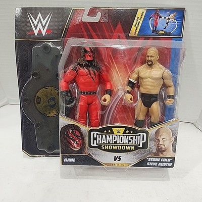 WWE Kane vs Stone Cold Steve Austin Championship Showdown Wrestling Figure Set