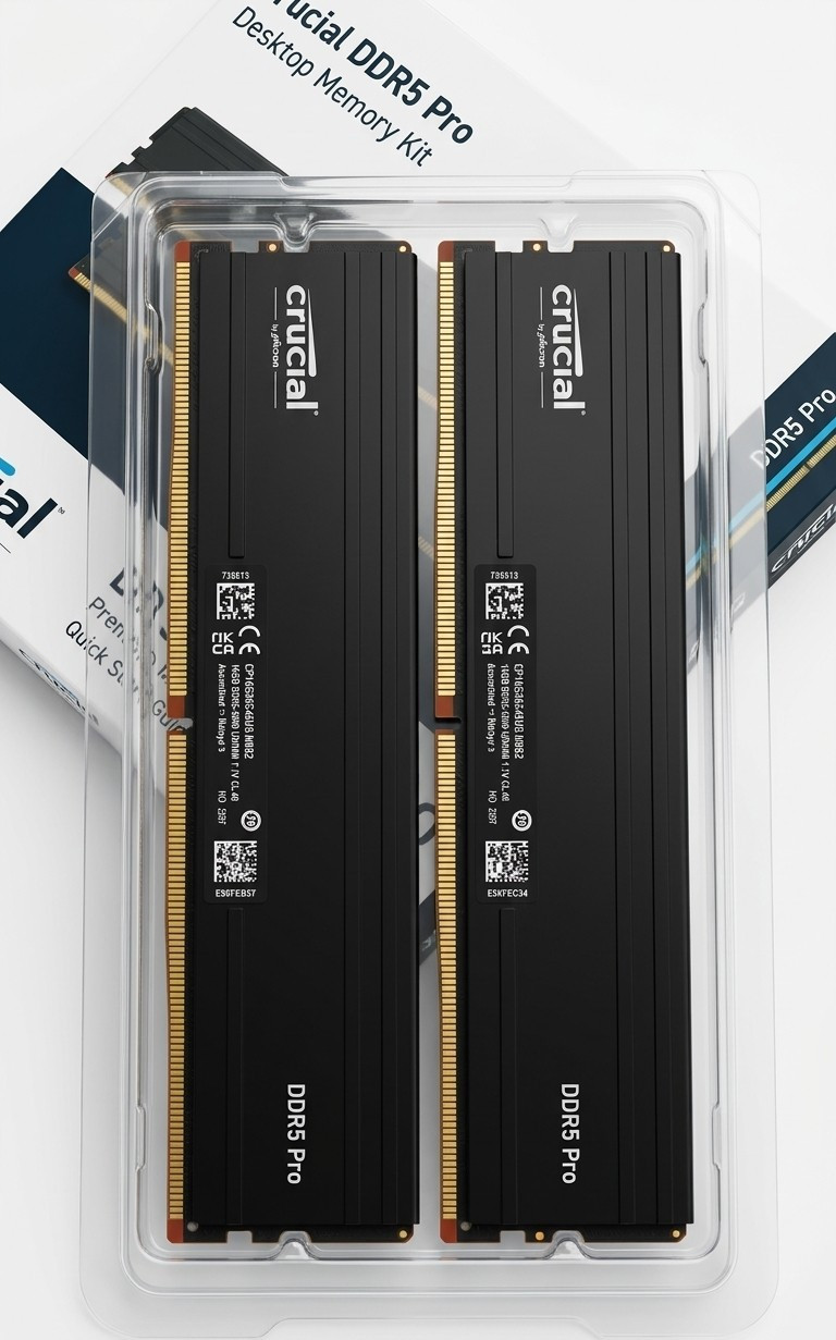 Crucial DDR5 Pro 32GB (2x16GB) 5600MHz CL46 Desktop Memory Kit RAM