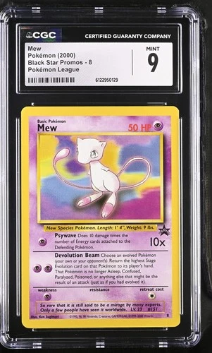 CGC 9 MINT Mew 2000 Black Star Promos 8 Pokémon League Pokemon Card