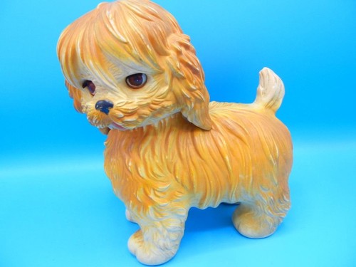 Vintage 1964 Rubber Squeak Toy Shaggy Brown Dog Edward Mobley Arrow Rubber - Picture 3 of 10
