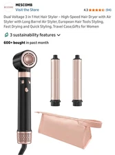 MESCOMB Dual Voltage 3 in 1 Hairstyler w/Travel Case