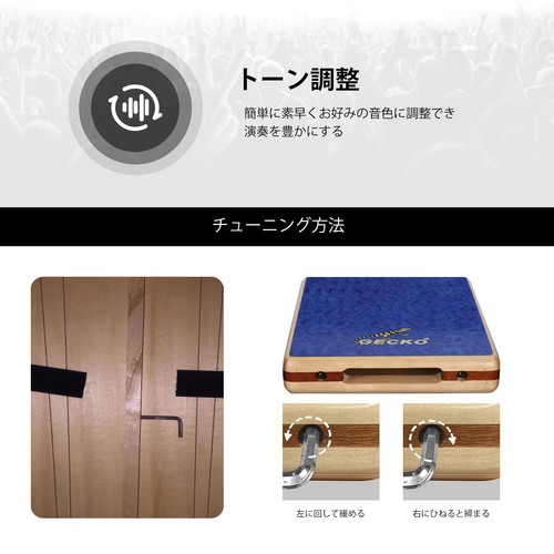 GECKO Cajon, Cajon Cajon Drum, Hand Drum, Travel Cajon, Percussion Guitar String - Picture 3 of 6