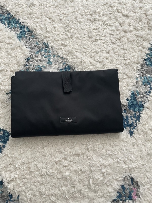 Kate Spade Black Nylon Baby Changing Pad New W Two Pockets For Diapers Wipes