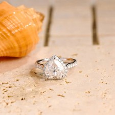 2ct Heart Halo Lab Created Diamond Womens Engagement Ring 14k White Gold Plated