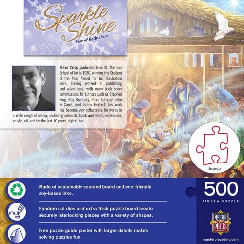 Stern von Bethlehem 500 Teile Glitzer Puzzle Sparkle Shine Geburt Christi - Bild 3 von 4