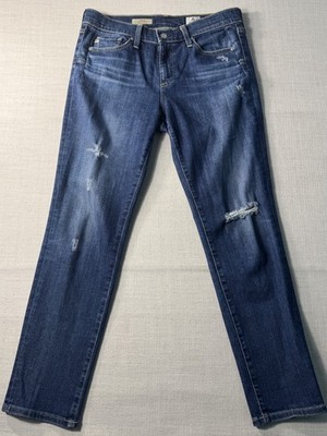 AG Adriano Goldschmied Women s The Beau 28R Straight Medium Wash Denim 32x27.5