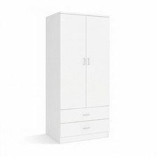 Armadio Guardaroba Capiente 2 Ante Mobile Camera Legno 80x52x190 cm