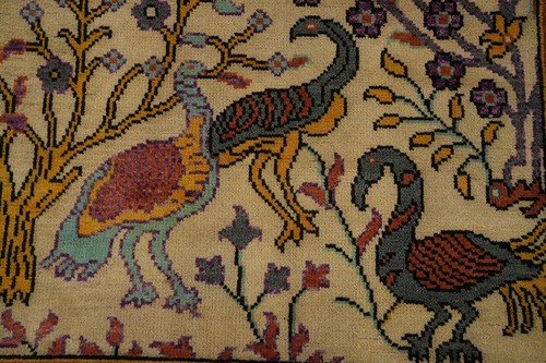 Floral Wool Carpet Multicolor Traditional Ziegler Indian Rug 9x12 Ft Pictorial - Picture 6 of 13