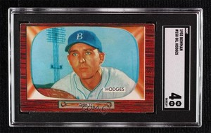 1955 Bowman Gil Hodges (Listed as Outfielder) #158 SGC 4 HOF