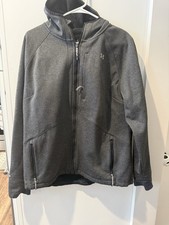 Under Armour Men's Gray Full-Zip Fleece Hooded Jacket XL Athletic Fit