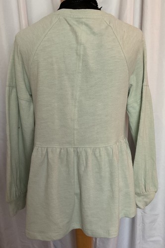Pilcro Damen S mintgrün French Terry Schlitz Ausschnitt Schößchen Top NEU mit Etikett - Bild 3 von 9
