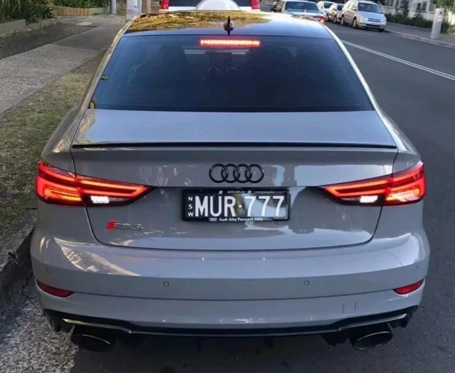 2x Audi glänzend schwarz vorne hinten Ringe Emblem 275mm + 202mm A6 A7 A8 Q3 Q5 - Bild 4 von 4