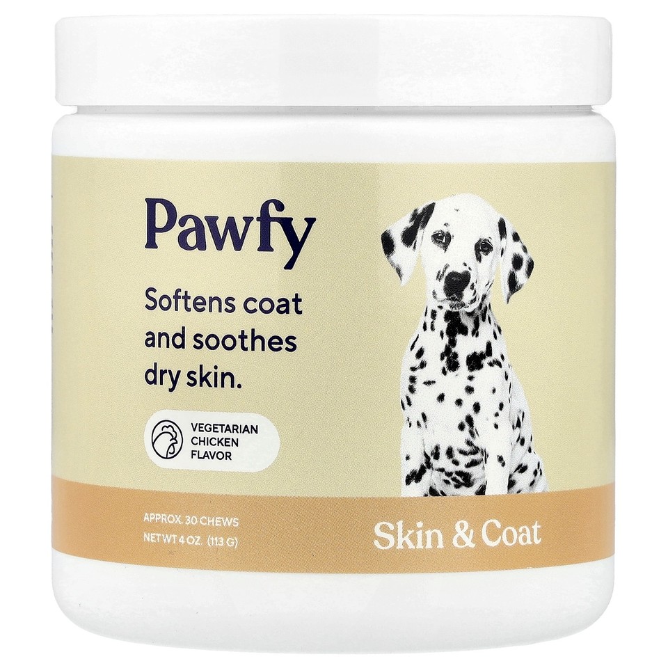 Skin & Coat, For Dogs, Vegetarian Chicken , Approx. 30 Chews, 4 oz (113 g)