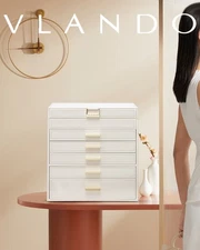 Vlando 6 Layer Large Jewelry Box - Jewelry Holder Organizer, Jewelry Storage
