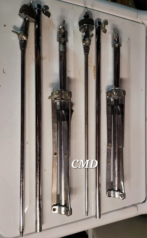 2 VINTAGE 1969/1970 LUDWIG 1400 FLAT BASE CYMBAL STANDS USA RINGO - Image 3 of 4